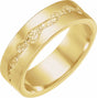 10K Yellow Gold 6 mm Nugget Pattern Inlay Flat Band Size 10
