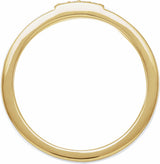 14K Yellow Gold .03 CTW Natural Diamond & White Enamel Stackable Ring
