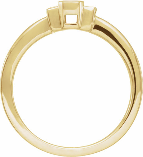 14K Yellow Gold .08 CTW Natural Diamond & White Enamel Ring