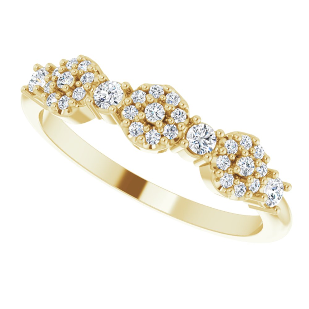 14K Yellow 1/4 CTW Natural Diamond Halo-Style Anniversary Band