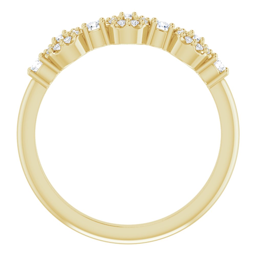 14K Yellow 1/4 CTW Natural Diamond Halo-Style Anniversary Band