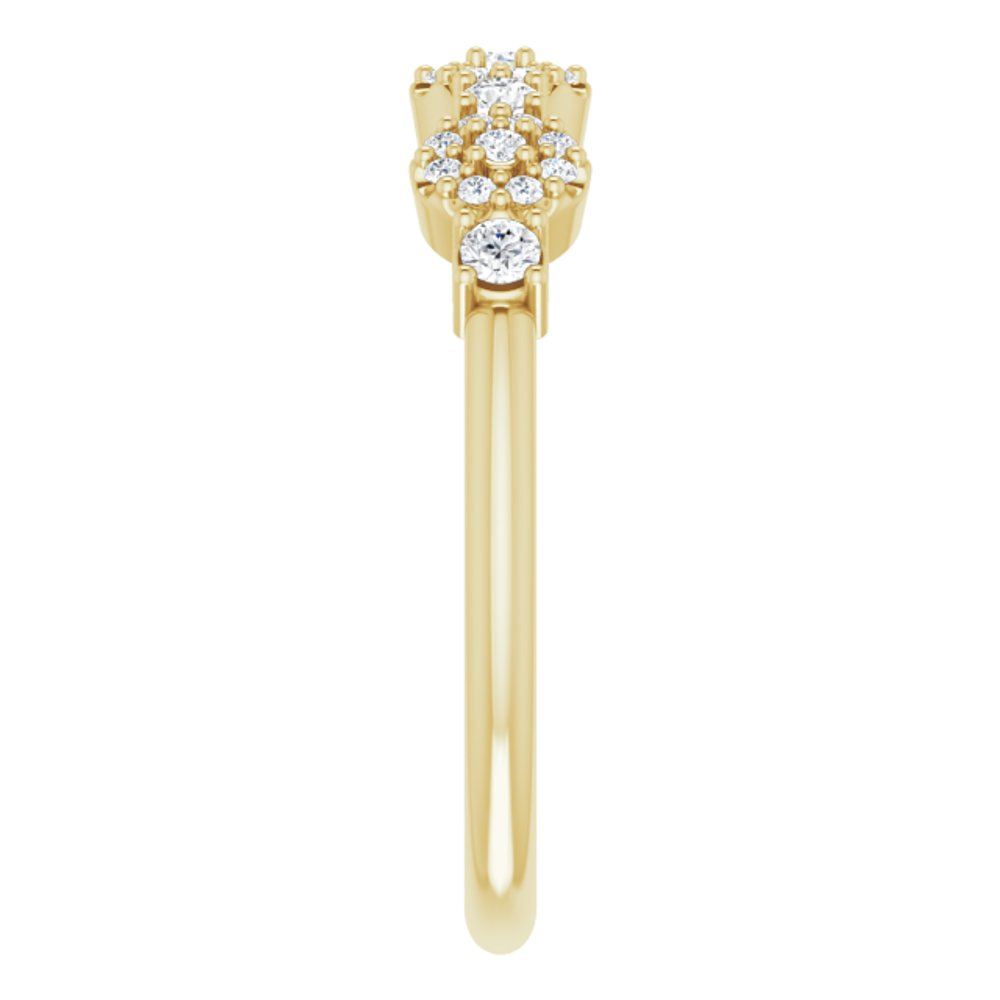 14K Yellow 1/4 CTW Natural Diamond Halo-Style Anniversary Band