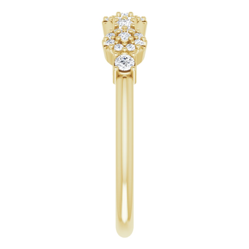 14K Yellow 1/4 CTW Natural Diamond Halo-Style Anniversary Band
