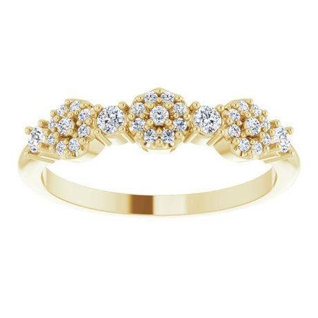 14K Yellow 1/4 CTW Natural Diamond Halo-Style Anniversary Band