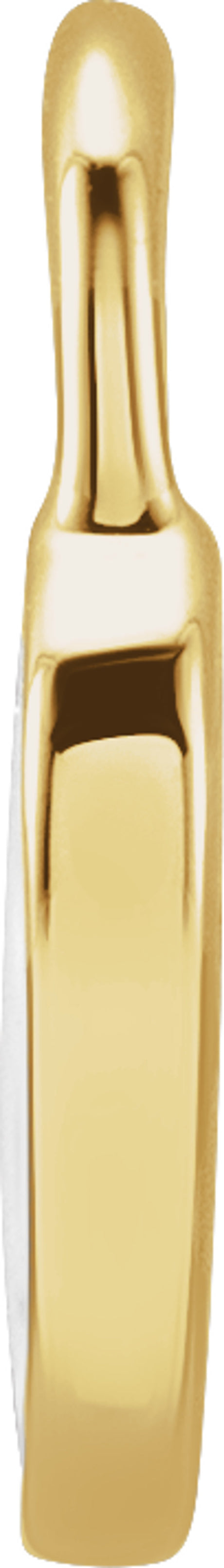 14K Yellow Gold White Enamel Heart Pendant