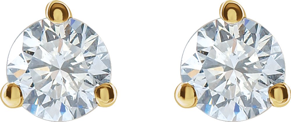 14K Yellow 1/2 CTW Lab-Grown Diamond Stud Earrings