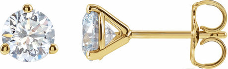 14K Yellow 1 CTW Lab-Grown Diamond Stud Earrings