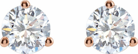 14K Rose Gold 1 CTW Lab-Grown Diamond Stud Earrings