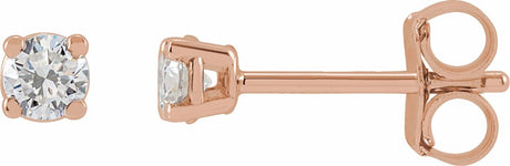 14K Rose Gold 1/6 CTW Natural Diamond Earrings