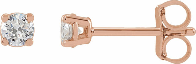 14K Rose Gold 1/6 CTW Natural Diamond Earrings