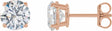 14K Rose Gold 2 CTW Lab-Grown White Diamond Earrings