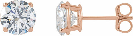 14K Rose Gold 2 CTW Lab-Grown White Diamond Earrings