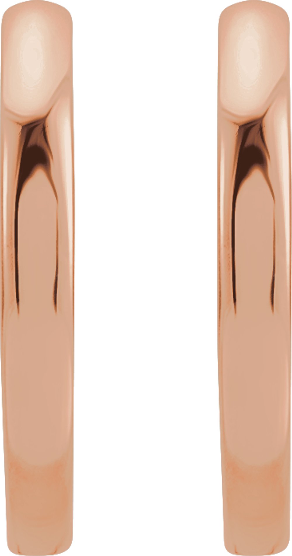 14K Rose Gold Hinged 15 mm Hoop Earrings