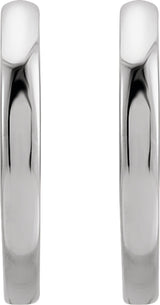 14K White Hinged 12.5 mm Hoop Earrings