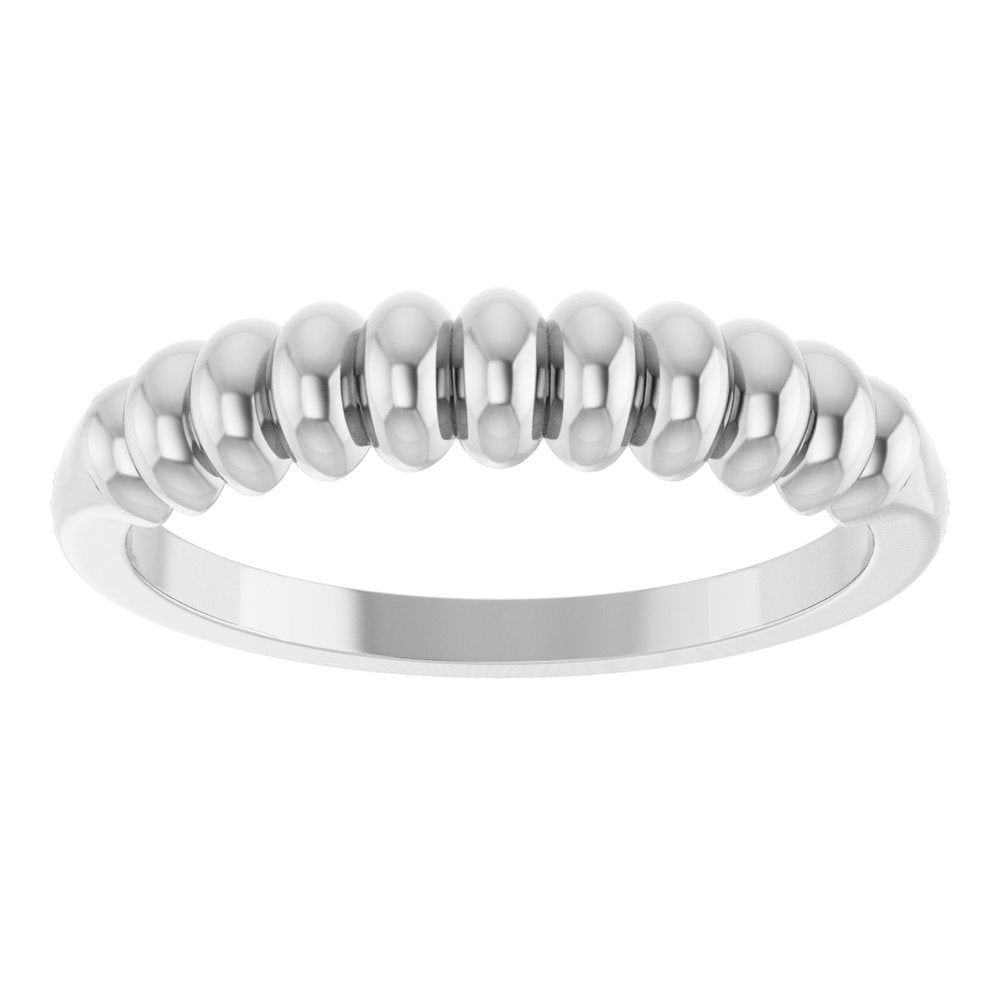 14K White Gold Puffed Stackable Ring