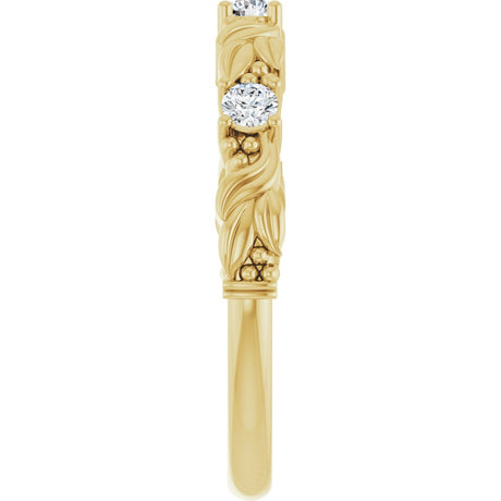 14K Yellow Gold 1/5 CTW Lab-Grown Diamond Sculptural Anniversary Band