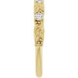 14K Yellow Gold 1/5 CTW Lab-Grown Diamond Sculptural Anniversary Band