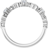 14K White Gold 1/5 CTW Natural Diamond Sculptural Anniversary Band