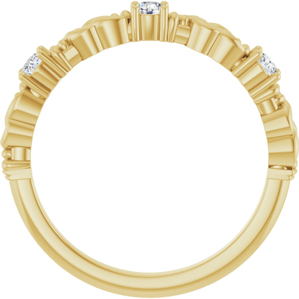 14K Yellow Gold 1/5 CTW Lab-Grown Diamond Sculptural Anniversary Band