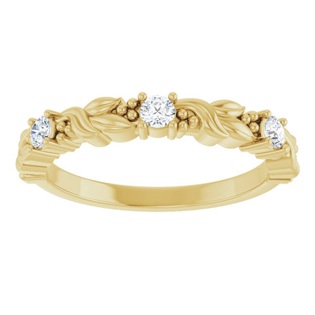 14K Yellow 1/5 CTW Natural Diamond Sculptural Anniversary Band