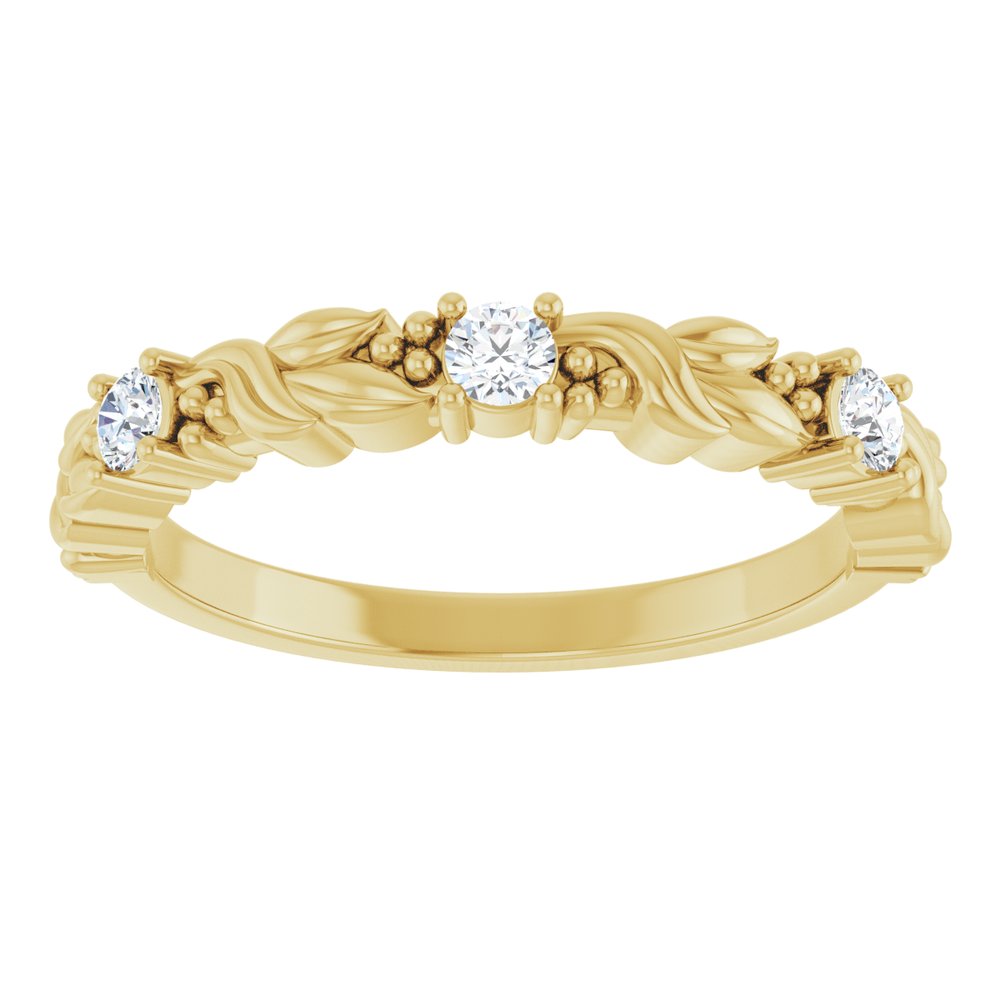 14K Yellow Gold 1/5 CTW Lab-Grown Diamond Sculptural Anniversary Band