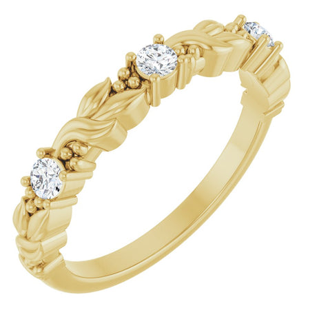 14K Yellow 1/5 CTW Natural Diamond Sculptural Anniversary Band