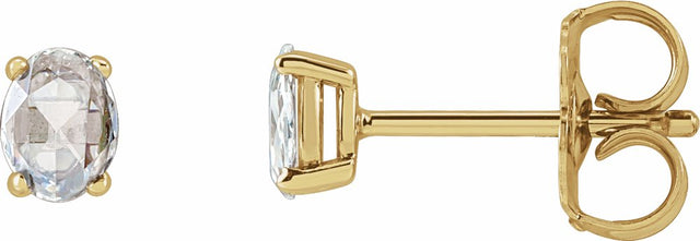 14K Yellow Gold 1/5 CTW Rose-Cut Natural Diamond Earrings