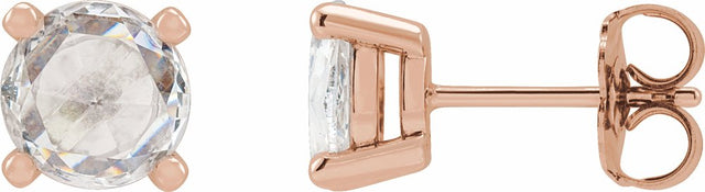 14K Rose 1/4 CTW Rose-Cut Natural Diamond Stud Earrings
