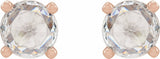 14K Rose Gold 1/4 CTW Rose-Cut Natural Diamond Stud Earrings