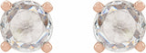 14K Rose 1/4 CTW Rose-Cut Natural Diamond Stud Earrings