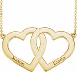 14K Yellow Engravable Famly Heart 18" Necklace