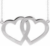 14K White Engravable Famly Heart 18" Necklace