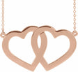 14K Rose Engravable Famly Heart 18" Necklace