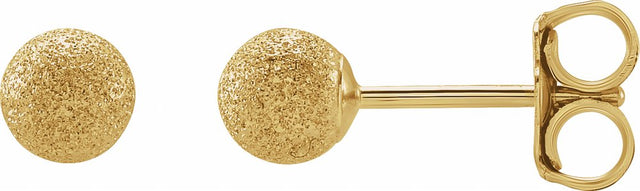 14K Yellow 4 mm Stardust Ball Earrings
