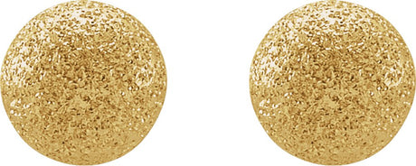 14K Yellow 6 mm Stardust Ball Earrings