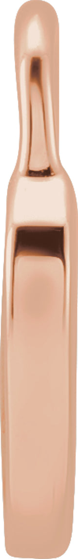 14K Rose Gold Black Enamel Heart Pendant