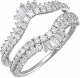 14K White 1 CTW Natural Diamond Ring Guard