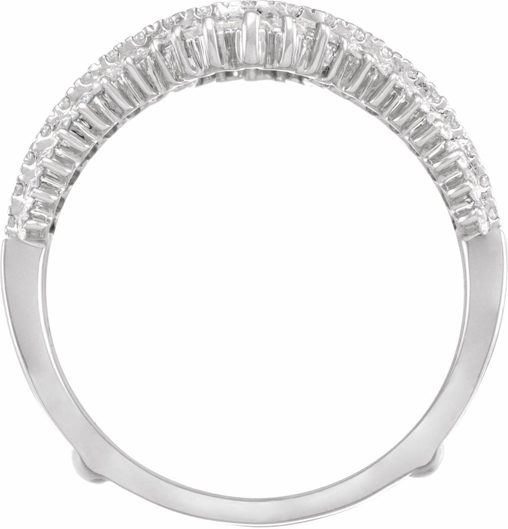 14K White 1 CTW Natural Diamond Ring Guard