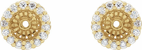 14K Yellow 1/6 CTW Natural Diamond Earring Jackets with 4.1 mm ID