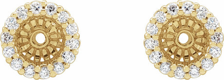 14K Yellow 1/6 CTW Diamond Earring Jackets with 4.1 mm ID