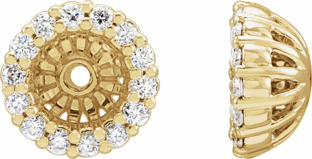 14K Yellow 1/6 CTW Diamond Earring Jackets with 4.1 mm ID