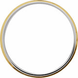 14K White/Yellow 8 mm Stepped-Edge Inlay Flat Band Size 12