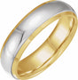 14K Yellow/White 7 mm Diamond-Edge Inlay Half Round Band Size 11