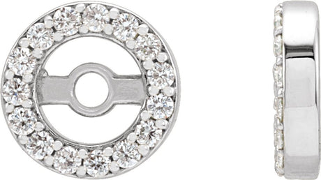 14K White Gold .08 CTW Natural Diamond Earring Jackets with 3.6 mm ID