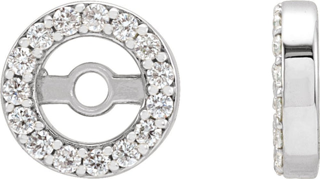 14K White Gold .08 CTW Natural Diamond Earring Jackets with 3.6 mm ID