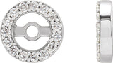 14K White Gold .08 CTW Natural Diamond Earring Jackets with 3.6 mm ID