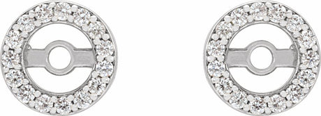 14K White .08 CTW Natural Diamond Earring Jackets with 3.6 mm ID