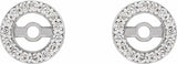 14K White Gold .08 CTW Natural Diamond Earring Jackets with 3.6 mm ID