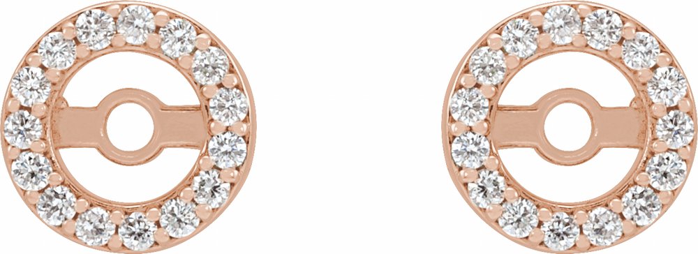 14K Rose .08 CTW Natural Diamond Earring Jackets with 3.6 mm ID