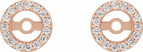 14K Rose .08 CTW Natural Diamond Earring Jackets with 3.6 mm ID